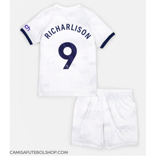 Camisa de time de futebol Tottenham Hotspur Richarlison #9 Replicas 1º Equipamento Infantil 2023-24 Manga Curta (+ Calças curtas)